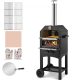 VEVOR kültéri pizzakemencé, 12"-os fatüzelésű kemence, 2 rétegű pizzakemencé, fatüzelésű, fatüzelésű kültéri pizzakemencé 2 levehető kerékkel, 700℉ maximális hőmérsékletű fatüzelésű pizzasütő kemence grillezéshez