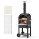 VEVOR kültéri pizzakemence, 12"-os pellettüzelésű kemencék, 2 rétegű pizzakemence fatüzelésű, fatüzelésű kültéri pizzakemence 2 levehető kerékkel, 1000℉ maximális hőmérsékletű pizzakészítő kemence grillezéshez