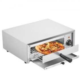   VEVOR Pultra szerelhető elektromos pizzasütő, 12 hüvelykes, 1500 W, 0-300 °C hőmérséklet-tartomány, rozsdamentes acél szerkezet és könnyen tisztítható morzsatálca, kereskedelmi és otthoni használatra egyaránt alkalmas