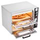 VEVOR Elektromos Pizzakemence, 18"-os Kétszintes Kereskedelmi Pultpizzakemence, 842°F Max. Hőmérséklet, Beltéri Pizzakészítő Hőmérővel, Független Felső és Alsó Hőmérséklet Szabályozással és Időzítővel Otthoni Étterembe
