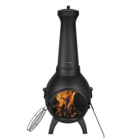   VEVOR Chiminea, 18 hüvelykes kültéri fatüzelésű tűzrakóhely, gömb alakú kandalló grillezéshez és melegedéshez, kültéri fa tűzrakóhely grillhálóval, kéménybevonattal és rozsdamentes Chiminea fedéllel, teraszra, kertbe, hátsó udvarb