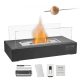 VEVOR asztali tűzrakóhely, 14 hüvelykes fém asztali kandalló beltéri és kültéri dekorációhoz, hordozható alkoholos égő Smores készítő üveggel, teraszra és erkélyre tűzoltó készülékkel, négyzet alakú, 3,2 font