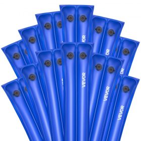   VEVOR medencetakaró vízzsákok, 12 csomag 2380 mm, dupla kamrás medencetakaró vízcsövek, 0,4 mm vastag PVC zsákok, súlyok szivárgásmentes csavaros kupakkal, talajba süllyesztett úszómedence-fedések téli zárásához, kék