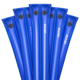   VEVOR medencetakaró vízzsákok, 5 csomag 2560 mm, dupla kamrás medencetakaró vízcsövek, 0,4 mm vastag PVC zsákok, súlyok szivárgásmentes csavaros kupakkal, talajba süllyesztett úszómedence-fedések téli zárásához, kék