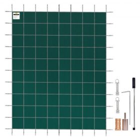   VEVOR medencebiztonsági takaró 18x36 lábas téglalap alakú, földbe süllyesztett medencékhez, biztonsági medencetakaró vízelvezető lyukakkal, hálós, tömör medencetakaró úszómedencéhez, téli biztonsági takaró, zöld