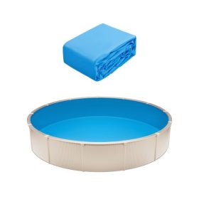   VEVOR medencefólia, 4,5 méteres kerek medencefólia, gyöngyös stílusú, tartós vinil medencefólia, standard vastagság, 119 cm falmagasság, medencefólia csere acél oldalú föld feletti medencékhez, egyszínű