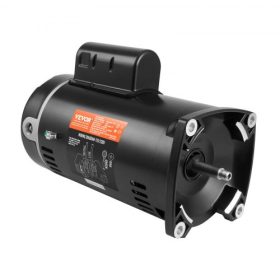   VEVOR 1 LE-s medenceszivattyú motor, 56Y váz, 115V (9 amper)/230V (4,5 amper) 3450RPM, 60Hz, 1,25 szerviztényező, 90μF/250V kondenzátor, balra forgás, négyzet alakú peremes cseremotor