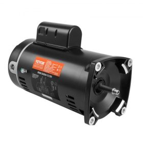   VEVOR 1,5 LE-s medenceszivattyú motor, 56Y váz, 115V((12,8 amper))/230V(6,4 amper) 3450 RPM, 60Hz, 1,1 szerviztényező, 90μF/250V kondenzátor, balra forgás, négyszögletes peremes cseremotor