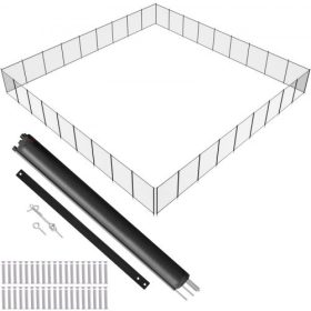   VEVOR medencekerítés, 4 x 108 ft medencekerítés fedett medencékhez, Kivehető gyermekbiztonsági medencekerítés, Könnyű barkácsszerelhető medencekerítés, 340 grammos Teslin PVC medencekerítés háló, védi a gyerekeket és a háziállatok