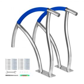   VEVOR medencekorlát, 76 cm x 76 cm-es medencelépcső korlát, 2 db rozsdamentes acél lépcső medencekorlát, 175 kg teherbírással, medencekorlát gyorsrögzítő alaplappal és teljes szerelési tartozékokkal