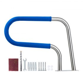   VEVOR medencekorlát, 78,8 x 55,8 cm-es medencekorlát, 100 kg teherbírású, nagy teherbírású 304 rozsdamentes acél úszókorlát, levehető csúszásgátló hüvely, gazdag kiegészítőkkel, medence mellé, víziparkokba, wellness központokba