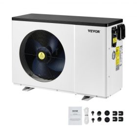   VEVOR elektromos medence hőszivattyú, 1,48-7,11 kW fűtési teljesítmény, energiatakarékos, változtatható frekvenciájú medencefűtők 15-30 m³-es föld feletti medencékhez, medence vízmelegítő fűtése és hűtése AC220-240V 50Hz