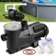 VEVOR medenceszivattyú, 1300 W, 28 800 l/óra maximális áramlás, egysebességes úszómedence-szivattyú, AC 220-240V, 2850 ford/perc, 17 m maximális emelőmagasság, 24 órás időzítővel és szűrőkosárral, föld feletti és földbe süllyeszte