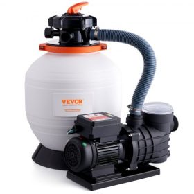   VEVOR homokszűrő szivattyú föld feletti medencékhez, 350 mm/14 hüvelyk, 13 000 l/óra, 450 W-os medenceszivattyú rendszer és szűrők kombinált szett 6 utas többportos szeleppel és szűrőkosárral, lakossági és kereskedelmi medencékhez