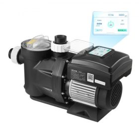   VEVOR változtatható sebességű medenceszivattyú, 2200 W, AC 220-240 V, 43 000 l/óra, medencebe/medencére szerelhető szivattyú szűrőkosárral, nagy teljesítményű önfelszívóval, programozható időzítővel, földbe süllyesztett és föld fe