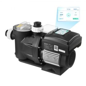   VEVOR változtatható sebességű medenceszivattyú, 1100 W, AC 220-240 V, 26 000 l/óra, medencebe/medencére szerelhető szivattyú szűrőkosárral, nagy teljesítményű önfelszívóval, programozható időzítővel, földbe süllyesztett és föld fe