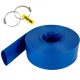 VEVOR lefolyótömlő, 38 mm x 32 m, PVC szövetből készült lapos tömlő, nagy teherbírású visszamosó lefolyótömlő bilincsekkel, időjárásálló és robbanásbiztos, ideális úszómedencékhez és vízátemelésekhez, kék