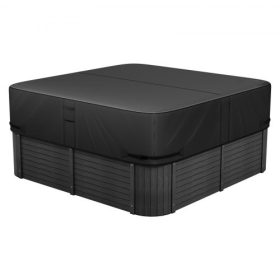   VEVOR kültéri jakuzzi takaró, 93x93x20 hüvelyk/2362x2362x508 mm Időjárásálló és vízálló jakuzzi takaróvédő, 600D strapabíró Oxford szövet és 950N szakítószilárdság, négyzet alakú jakuzzi takaró, fekete