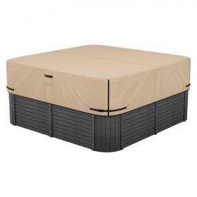   VEVOR kültéri jakuzzi takaró, 95x95x20 hüvelyk/2413x2413x508 mm Időjárásálló és vízálló jakuzzi takaróvédő, 600D strapabíró Oxford szövet és 950N szakítószilárdság, négyzet alakú jakuzzi takaró, barna