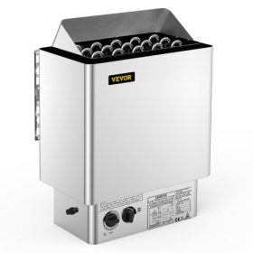   VEVOR 9KW szaunakályha, 380V-415V, nedves és száraz elektromos szaunakályha, beépített vezérlőegységgel, rozsdamentes acél szaunakályha