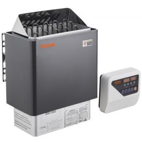   VEVOR szaunakályha, 8 kW-os elektromos szaunakályha, 400 V-os 3N hordozható beltéri/kültéri szaunakályha 3 órás időzítővel, digitális vezérlővel 8-12 m³-es otthoni, kereskedelmi szállodai, wellness-zuhanyzós használatra, max. 110