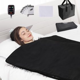   VEVOR Szaunatakaró Méregtelenítéshez, Hordozható Távoli Infravörös Szauna Otthoni Relaxációhoz, 1-6 Szintű Állítható Hőmérséklet Tartomány 35-85°C, 1-60 Perces Időzítő, Távoli Infravörös Szén Fűtő Szaunazsák