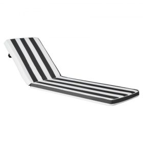   VEVOR nyugágypárna, 89x56x71 cm, 2 db-os kültéri nyugágypárna szett, vízálló és fakulásálló nyugágypárnák megkötőkkel, terasz nyugágypárnák medence teraszra, fekete-fehér csíkok