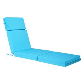   VEVOR nyugágypárna, 183x53,3x9,8 cm, 2 db-os kültéri nyugágypárna szett, vízálló és fakulásálló, nyugágypárnák megkötőkkel, vastag terasz nyugágypárnák medence teraszra, kékeszöld szín