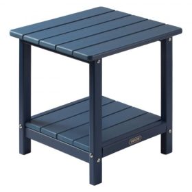   VEVOR kültéri dohányzóasztal, 450Sz x 380M x 440M mm, Dupla rétegű HDPE kültéri asztal a könnyű karbantartásért, Ellenáll a zord időjárásnak, Alkalmas teraszra, medencére, strandra, verandára, beltéri, hátsó udvarba, kék