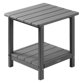   VEVOR kültéri dohányzóasztal, 450Sz x 380M x 440M mm, Dupla rétegű HDPE kültéri asztal a könnyű karbantartásért, Ellenáll a zord időjárásnak, Alkalmas teraszra, medencére, strandra, verandára, beltéri, hátsó udvarba, Szürke