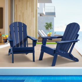   VEVOR Adirondack szék műanyag, 2 db-os szett, minden időjárási körülmény között hordozható, összecsukható tűzrakóhely-szék, kültéri Adirondack teraszszék pohártartóval, pihentető karfával, ergonomikus, kertbe, hátsó udvarba, sötét