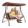 VEVOR 3 üléses terasz hintaszék, átalakítható baldachinos hinta, kültéri terasz veranda állítható baldachinnal, levehető vastag párnával és ötvözött acél vázzal, erkélyre, hátsó udvarra, medence mellé, barna