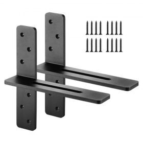   VEVOR T polckonzolok 2 db, 90 kg teherbírás, 304,8x73,5x304,8 mm, tömör acél, nagy teherbírású konzolok polcokhoz, pultba épített úszó konzol szerelvények csavarokkal