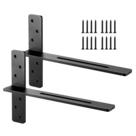  VEVOR T polckonzolok 2 db, 90 kg teherbírás, 457,2x73,5x304,8 mm, tömör acél, nagy teherbírású konzolok polcokhoz, pultba épített úszó konzol szerelvények csavarokkal