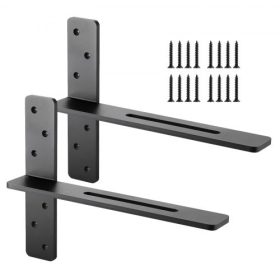   VEVOR T polckonzolok 2 db, 90 kg teherbírás, 406,4x73,5x304,8 mm, tömör acél, nagy teherbírású konzolok polcokhoz, pultba épített úszó konzol szerelvények csavarokkal