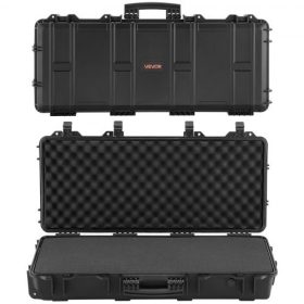   VEVOR kemény puskatok, zárható puskatok 4 rétegű előre vágott habszivacsokkal, 97,8 cm-es fegyvertároló kerekekkel, IP67 vízálló és porálló pisztolytároló tokok puskákhoz, sörétes puskákhoz, airsoft fegyverekhez, fekete