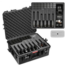   VEVOR kemény pisztolytok, strapabíró, kemény fegyvertok XPE habbéléssel, vízálló pisztolytároló doboz testreszabható belsővel és fogantyúval fegyverhez, objektívekhez, kamerához, felszereléshez, TSA-kompatibilis, 556x455x225 mm