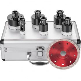   VEVOR gyémántfúrófejek 6 db-os gyémánt lyukfűrész 20/35/40/50/55/68 mm-es csempe lyukfűrész készlet vákuumforrasztott gyémántfúrófej 0,59 hüvelyk/15 mm-es szegmenses csempe lyukfűrész tárolótáskával csempéhez, kerámiához, porcelán