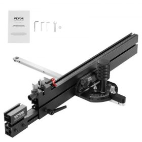   VEVOR precíziós szögmérő, standard nyílással 19 x 9,5 mm, alumíniumötvözetből készült asztali körfűrész szögmérő 48-89 cm-es ráccsal, 15 szögütközővel, állítható rugós dugattyúval és kivehető tárcsával, famegmunkáláshoz