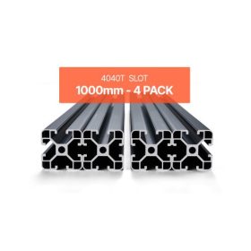   VEVOR 4 db 39,4 hüvelykes (1000 mm) T-hornyú 4040 alumínium extrudált profil, európai szabványú eloxált lineáris sín, nagy szilárdságú extrudált alumínium sín 3D nyomtatóhoz, CNC gép barkácsolás, lézergravírozás, fekete