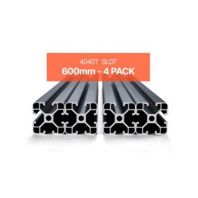   VEVOR 4 db 23,6 hüvelykes (600 mm) T-hornyú 4040 alumínium extrudált profil, európai szabványú eloxált lineáris sín, nagy szilárdságú extrudált alumínium sín 3D nyomtatóhoz, CNC gép barkácsolás, lézergravírozás, fekete