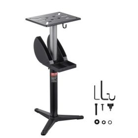   VEVOR Köszörűállvány, Köszörűsatu Padlóállvány 31,5 x 25,4 cm-es Szerelőlappal, Magasságban Állítható Állvány Köszörűkorong Tárolórekesszel és Strapabíró Öntöttvas Talppal