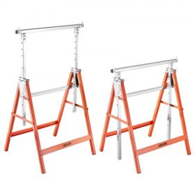   VEVOR fűrészbakok, 2 db-os összecsukható munkabak, 199,6 kg teherbírású fűrészbak strapabíró lábakkal, állítható magasságú fűrészbak csúszásgátló talpbetétekkel, famegmunkáláshoz, ácsokhoz és vállalkozókhoz