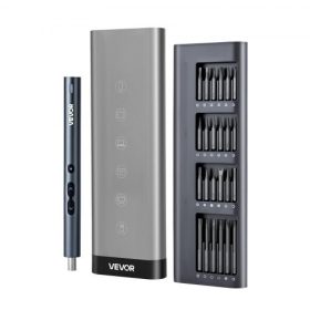   VEVOR elektromos precíziós csavarhúzó készlet, 48 mágneses bit, mini elektromos csavarhúzó mágneses tárolódobozzal, S2 acél bitek, LED világítás, C típusú töltés, telefon, laptop és elektronikai javításhoz