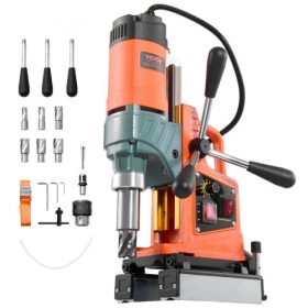   VEVOR mágneses fúrógép, 1400 W, 50 mm-es furatátmérő, 0-850 fordulat/perc sebesség, megfordítható irány, mágneses fúrógép 6 magfúróval, elektromos fúrógép ipari és otthoni fejlesztéshez
