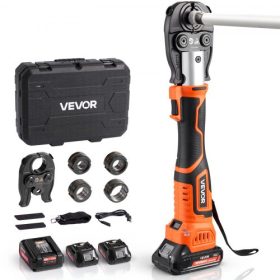   VEVOR akkus csőprés készlet, 18 V-os elektromos csőprés PEX és alumínium-műanyag csövekhez - U16, U20, U25, U32 préspofákkal, 2 db 2AH akkumulátorral, gyorstöltővel és hordtáskával