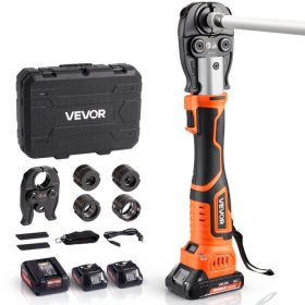   VEVOR akkus csőprés készlet, 18 V-os elektromos csőprés PEX és alumínium-műanyag csövekhez - TH16 TH20 TH26 TH32 préspofákkal, 2 db 2AH akkumulátorral, gyorstöltővel és hordtáskával