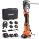 VEVOR akkus csőprés készlet, 18 V-os elektromos csőprés PEX és alumínium-műanyag csövekhez - TH16 TH20 TH26 TH32 préspofákkal, 2 db 2AH akkumulátorral, gyorstöltővel és hordtáskával