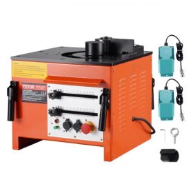   VEVOR asztali elektromos betonacél-hajlító, 1700 W-os nagy teherbírású hidraulikus betonacél-hajlító gép, 3 hajlítási szög, akár 1 hüvelyk #8-ig (4-25 mm) 4 másodpercen belül, nagy teljesítményű acél betonacél-hajlító gazdag tarto