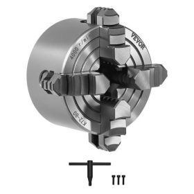   VEVOR 4-pofás esztergatokmány, 3 hüvelyk (80 mm), 4-pofás tokmány, 0,1-3,15 hüvelyk (5-80 mm) befogási tartomány T-kulcsos rögzítőcsavarokkal, megfordítható pofákkal, HT300 anyag, belső/külső fa-fémesztergához